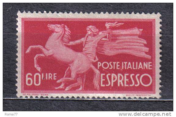 SS3475 - REPUBBLICA  , Democratica 60 Lire Espresso N. 31 ** - Posta Espressa/pneumatica