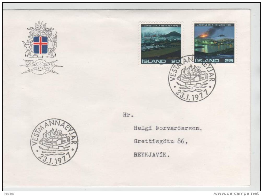 Iceland With Complete Set Volcano Heimaey Euroption 2 Year After 23-1-1977 Vestmannaeyjar - Covers & Documents