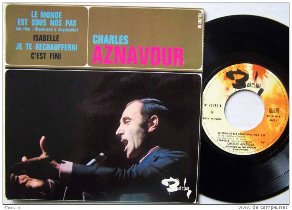 Charles AZNAVOUR 45T VINYLE EP BIEM ORIGINAL En Parfait état  Isabelle - New Age