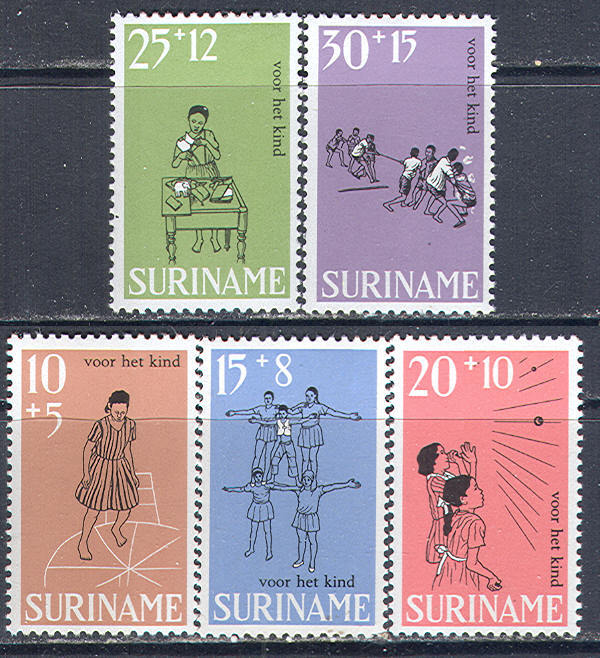 1965 Children Games 1968 Surinam Netherlands Colony 5v Set MNH ** - Surinam
