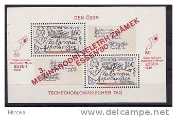 Tchecoslovaquie 1980  - Bloc Yv.no.41 Surcharge Neuf** - Hojas Bloque