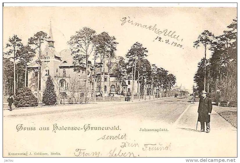 GRUSS AUS HALENSEE-GRUNEWALD JOHANNAPLATZ (PERSONNAGES)REF 20718 - Charlottenburg