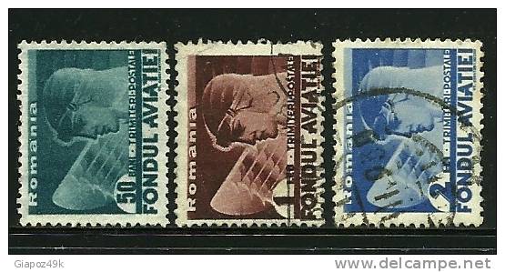 ● ROMANIA 1936 - AEREO - N. P.A. 25 / 27 Usati, Serie Completa - Cat. ? € - Lotto N. 1418 - Oblitérés