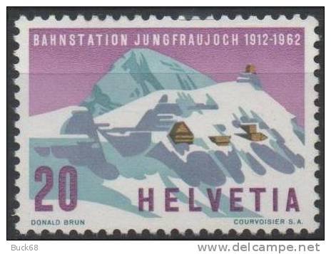 SUISSE HELVETIA SCHWEIZ 691 ** MNH Train Bahnstation Jungfraujoch 1962 - Unused Stamps