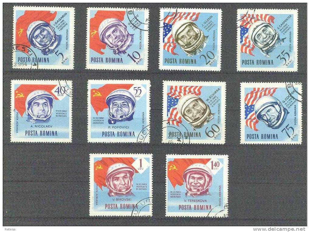 ROEMENIE  ASTRONAUTEN   1964  GESTEMPELD - Europe