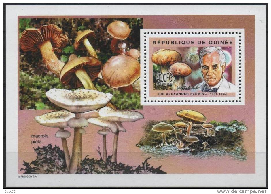 GUINEE Postes 2004 Bloc Feuillet ** MNH Alexander FLEMING Pénicilline Champignon Pilz Mushroom - Nobelpreisträger