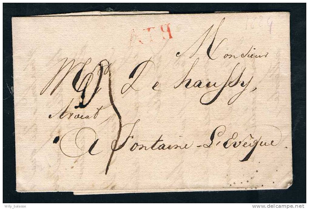 Belgique Precurseur 22.5.1824 Lettre Avec Marque ATH + 3 Pour Fontaine - 1815-1830 (Dutch Period)