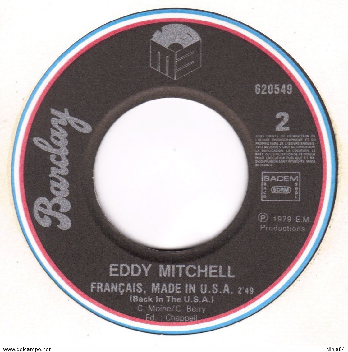 SP 45 RPM (7")  Eddy Mitchell / Chuck Berry  "  Ne Changeons Rien   " - Autres - Musique Française
