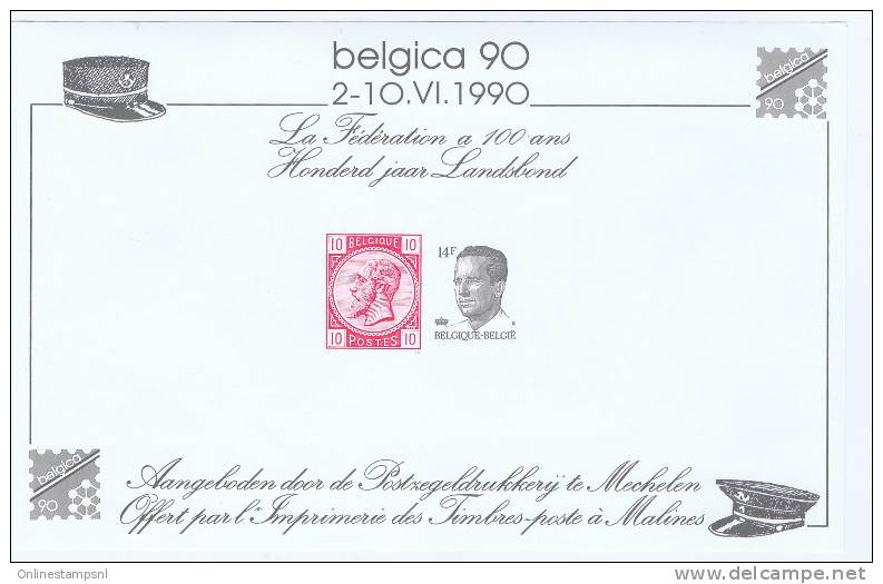 Belgium Belgica 1990 Block Mnh - Gedenkdokumente