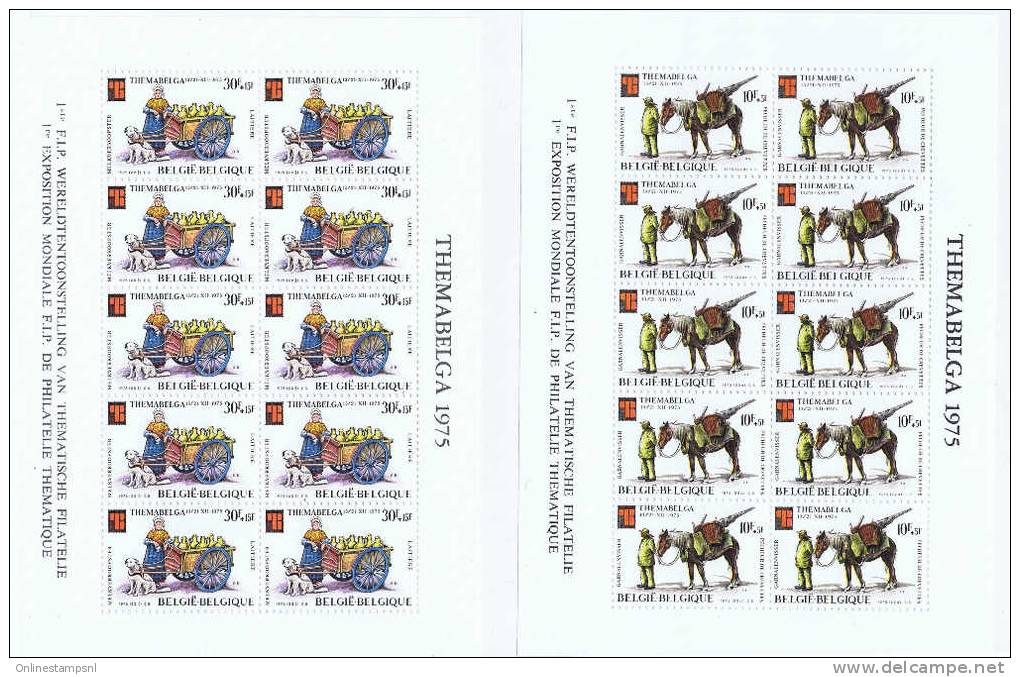 Belgium  Themabelga 1975 Set Of 6 Blocks MNH ,OBP 1789-1794 - Documents Commémoratifs