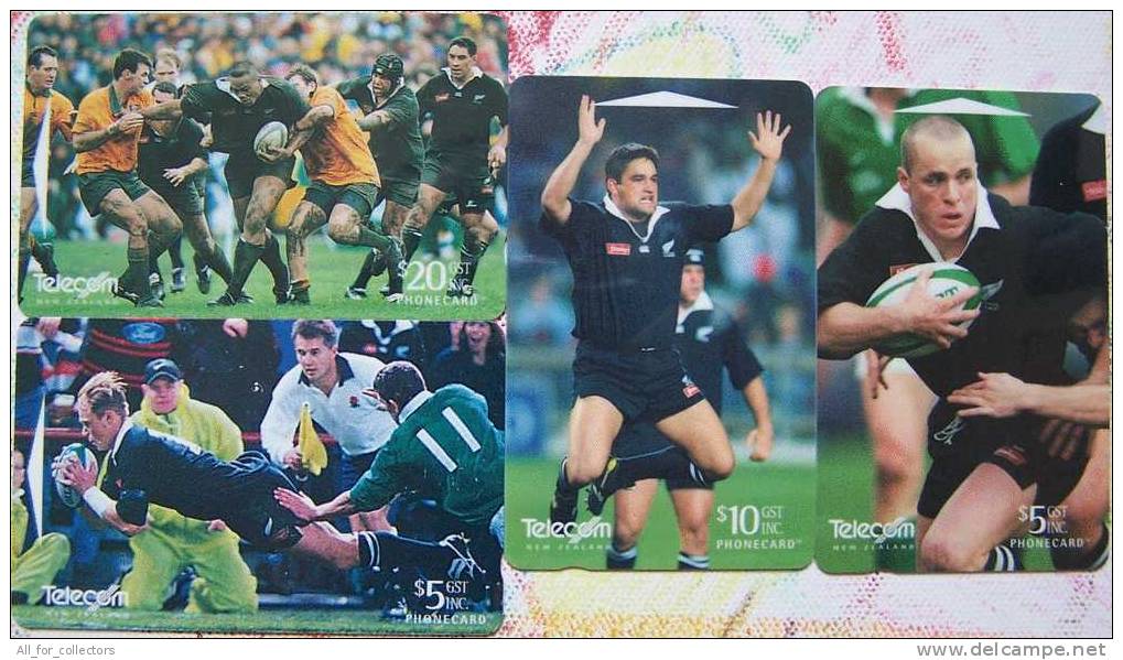 4 Nice RUGBY Cards Cartes Karten From NEW ZEALAND Neuseeland Nouvelle-Zélande. Sport - Games