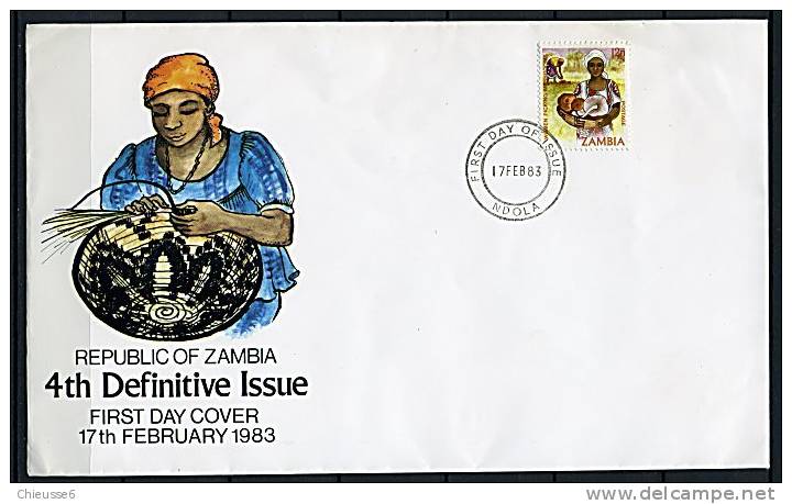 Zambie Ob N° 271 - Env. 1er Jour - Série Courante. Cueillette Des Champignons (lot 6) (17 P14) - Zambia (1965-...)