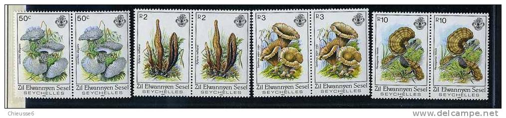 Zil Eloigne Seyssel  ** N° 109 à 112 - Paires Horizontales - Champignons (lot 3) (17 P18) - Seychelles (1976-...)