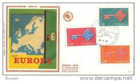 MONACO  EUROPA CEPT 1968   FDC - 1968