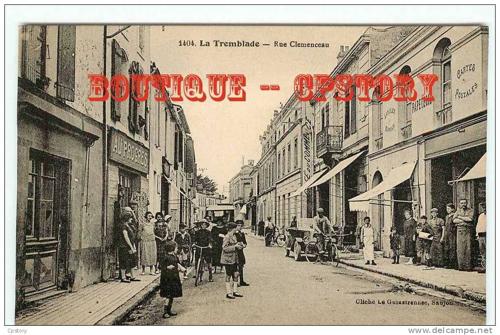 17 - LA TREMBLADE - RARE - Rue Clémenceau -Papeterie Marchand De Cartes Postales - Edit Guiastrennec N° 1404 - Dos Scané - La Tremblade