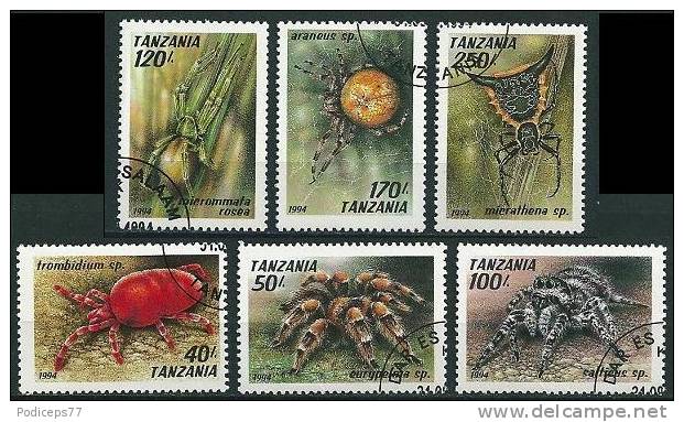 Tansania  1994  Spinnen  (part Set)  Mi-Nr.1798/03  Gestempelt / Used - Spinnen