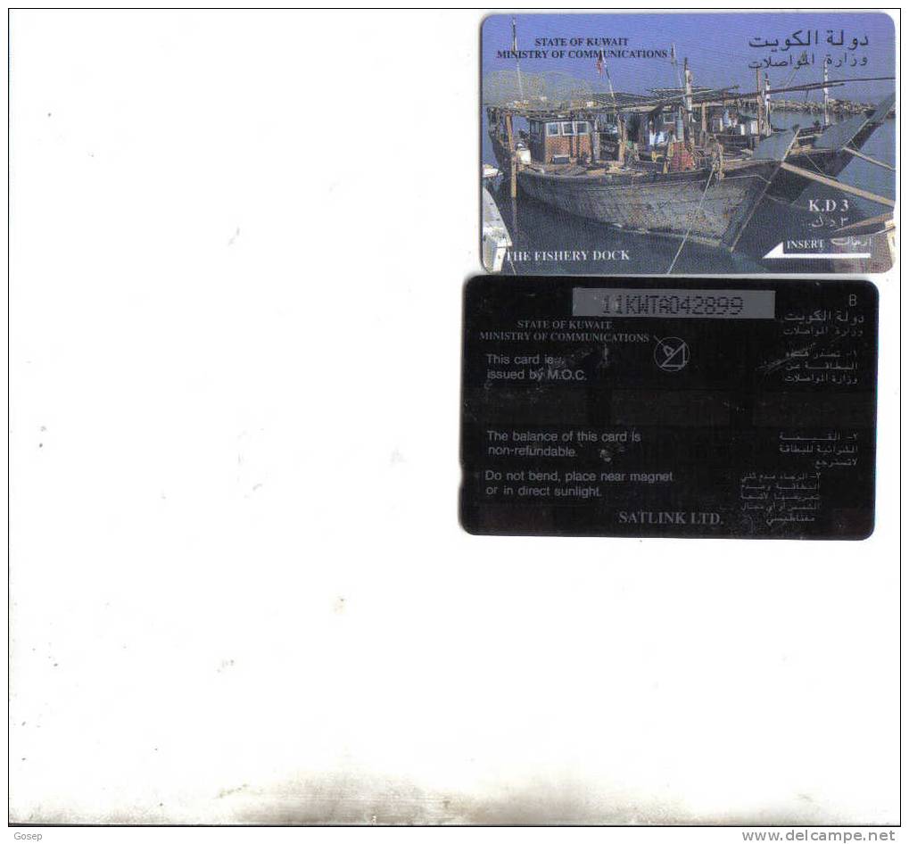 Kuwait-number(2)-out Side Black-used Card+1 Card Prepiad Free - Kuwait