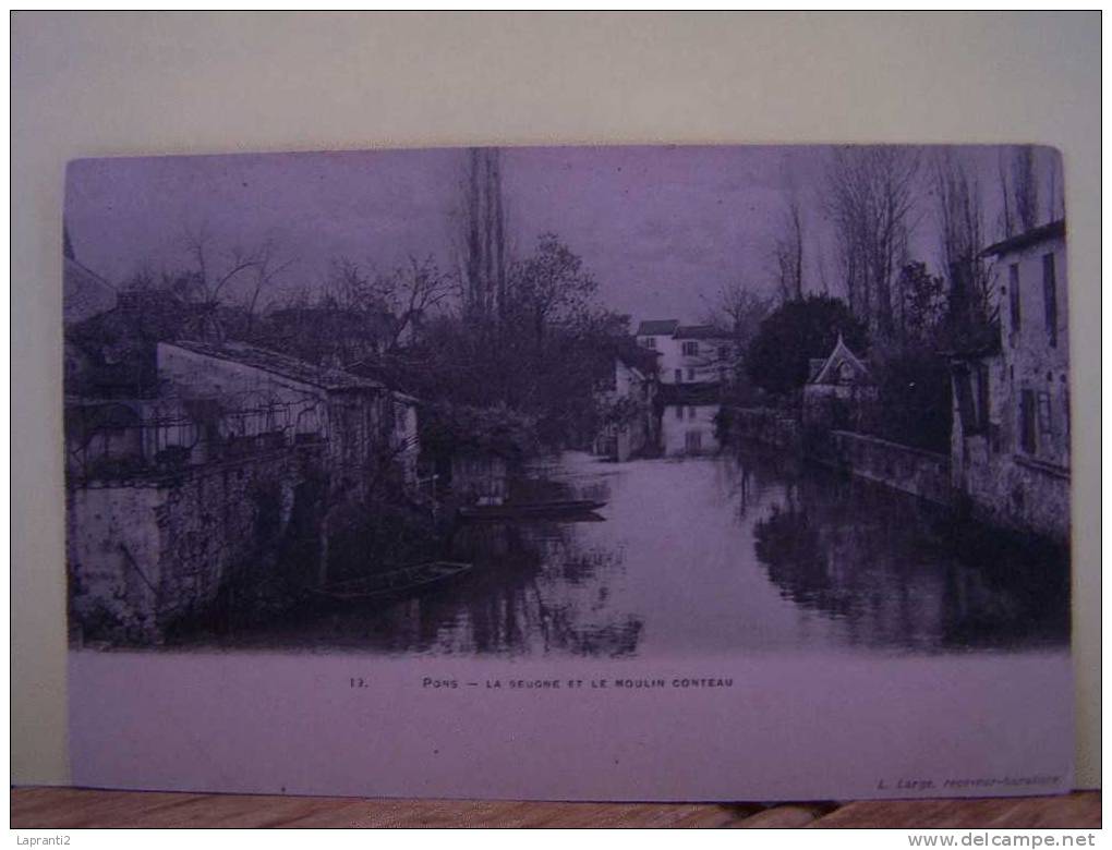 PONS  (CHARENTE MARITIME) LES MOULINS A EAU. LA SEUGNE ET LE MOULIN CONTEAU. - Pons