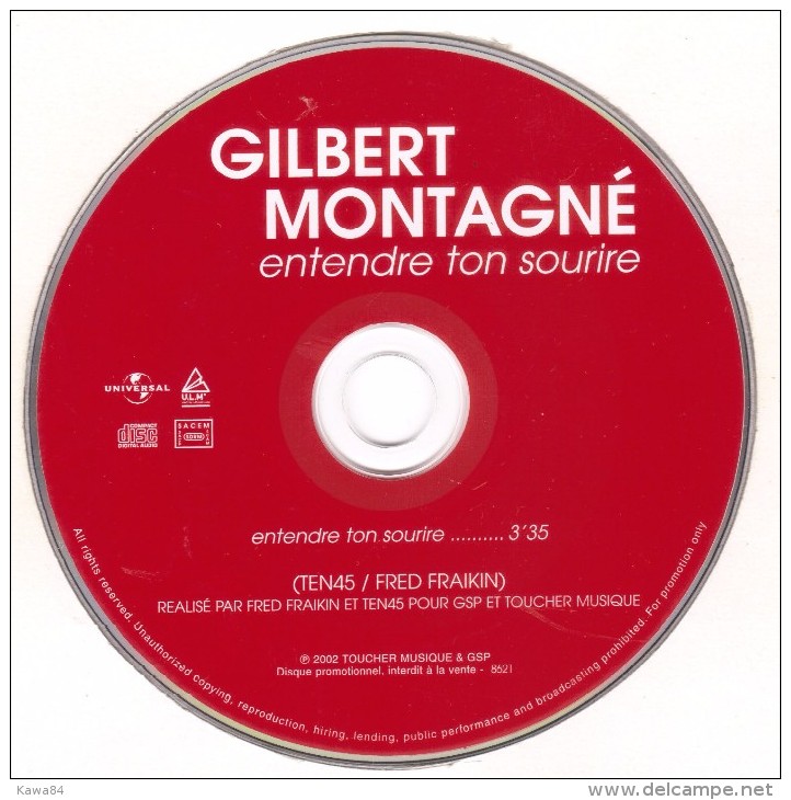 CDS  Gilbert Montagné  "  Entendre Ton Sourire  "  Promo - Collector's Editions