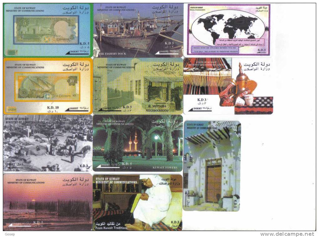 Kuwait-number(12)11 Card-out Side Black-used Card+5 Card Prepiad Free - Koweït