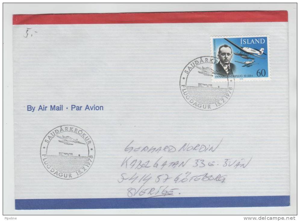 Iceland Air Mail Cover Sent To Sweden 15-7-1978 - Airmail