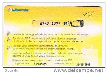 GABON - LIBERTIS (GSM RECHARGE) - NYANGA  EXP. 9.02  - USED  -  RIF. 590 - Gabon