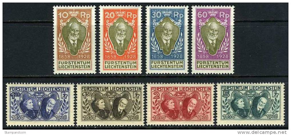 Liechtenstein #82-89 XF Mint Hinged Set From 1928 - Ongebruikt