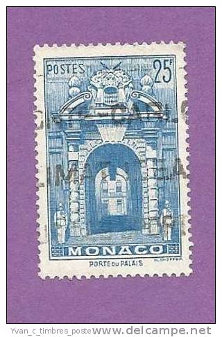 MONACO TIMBRE N° 313A OBLITERE PORTE DU PALAIS 25F BLEU - Used Stamps