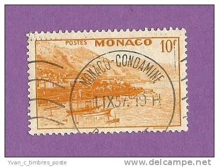 MONACO TIMBRE N° 311A OBLITERE RADE ET VUE DE MONTE CARLO 10F JAUNE ORANGE - Used Stamps