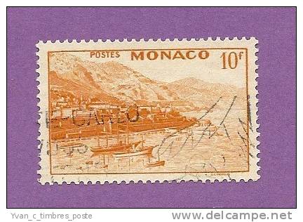 MONACO TIMBRE N° 311A OBLITERE RADE ET VUE DE MONTE CARLO 10F JAUNE ORANGE - Used Stamps