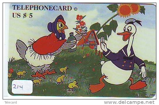 Télécarte  Les États-Unis * DISNEY (214)  Phonecard USA  * Telefonkarte * TIRAGE 2.000 * DONALD DUCK - Disney