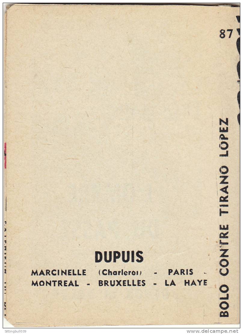 MINI-RECIT De SPIROU. N° 87. BOLO Contre Tirano Lopez. MARCULETA. 1961. Dupuis Marcinelle. - Spirou Magazine