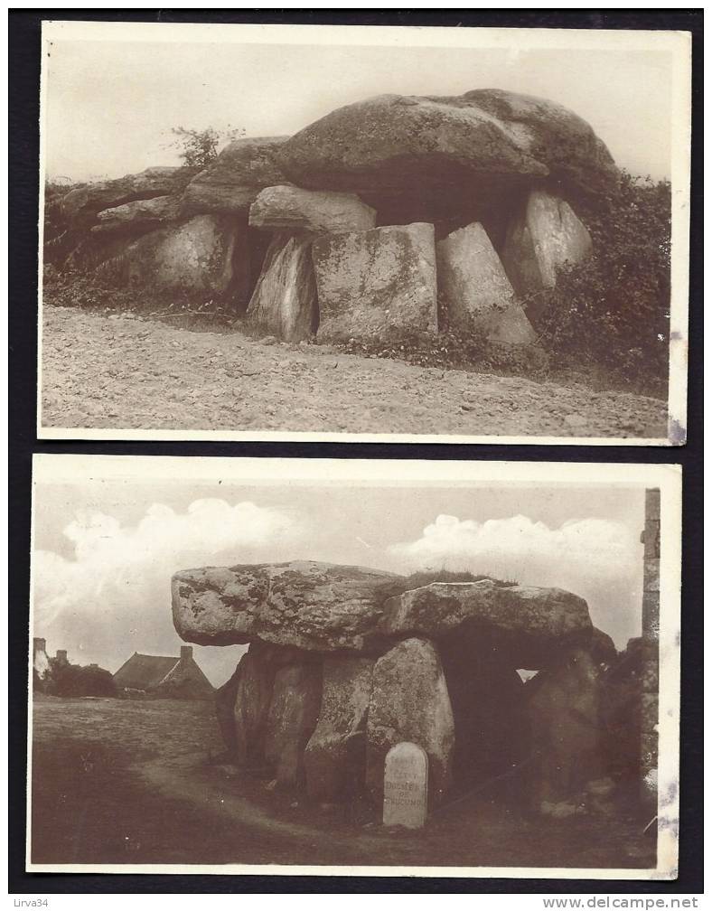 LOT 4 CPA  ANCIENNES- FRANCE-  DOLMENS BRETONS EN TRES GROS PLAN- ERDEVEN- CARNAC- GUERANDE- CARNAC - Dolmen & Menhirs