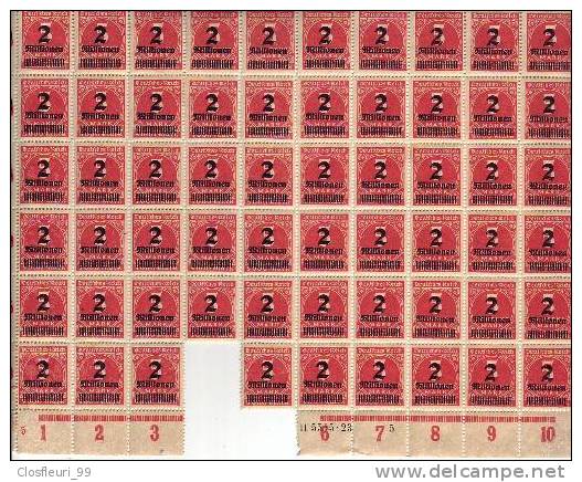 Schöne Abart, Einschnitt, Kerbe Auf Dem Kopf Des 2, Teilbogen Inflation 1923 H 5515.23, Mit Gummi, Mi. 312 - Unused Stamps