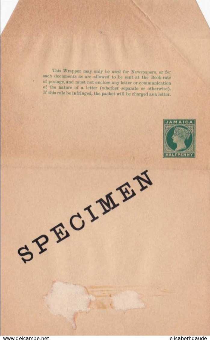 JAMAICA - VICTORIA - ENTIER POSTAL - BANDE JOURNAL SPECIMEN RARE - (WRAPPER For NEWSPAPERS) - Jamaica (...-1961)