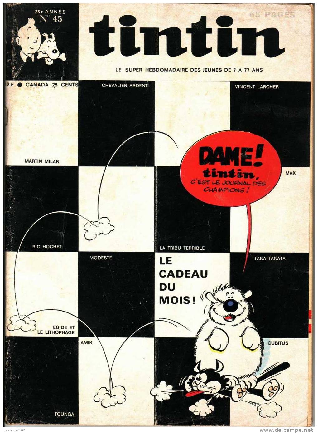 TINTIN N° 45 DU 10 NOVEMBRE 1970 - Tintin