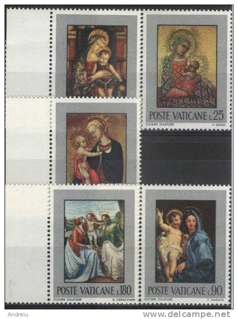 1971 Vatican, Poste Vaticane, The Holy Family 5v. Paintings, Peintures, Religion, Art,  Yvert	 522/26 MNH - Andere & Zonder Classificatie