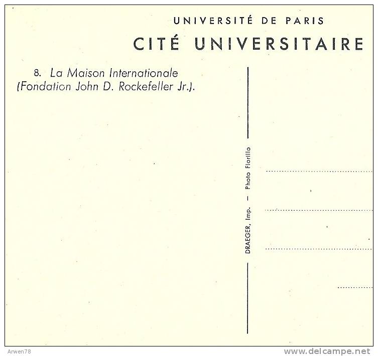 Paris Cite Universitaire Maison Internationale Recto Verso - Educazione, Scuole E Università