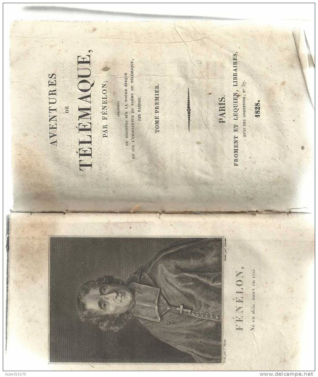 ANNO 1828 -REF 16- AVENTURES DE TELEMAQUE (IN FRENCH) PAR FENELON -LIBRAIRES FROMENT/LEQUIEN - PARIS 1828 - Livres Anciens