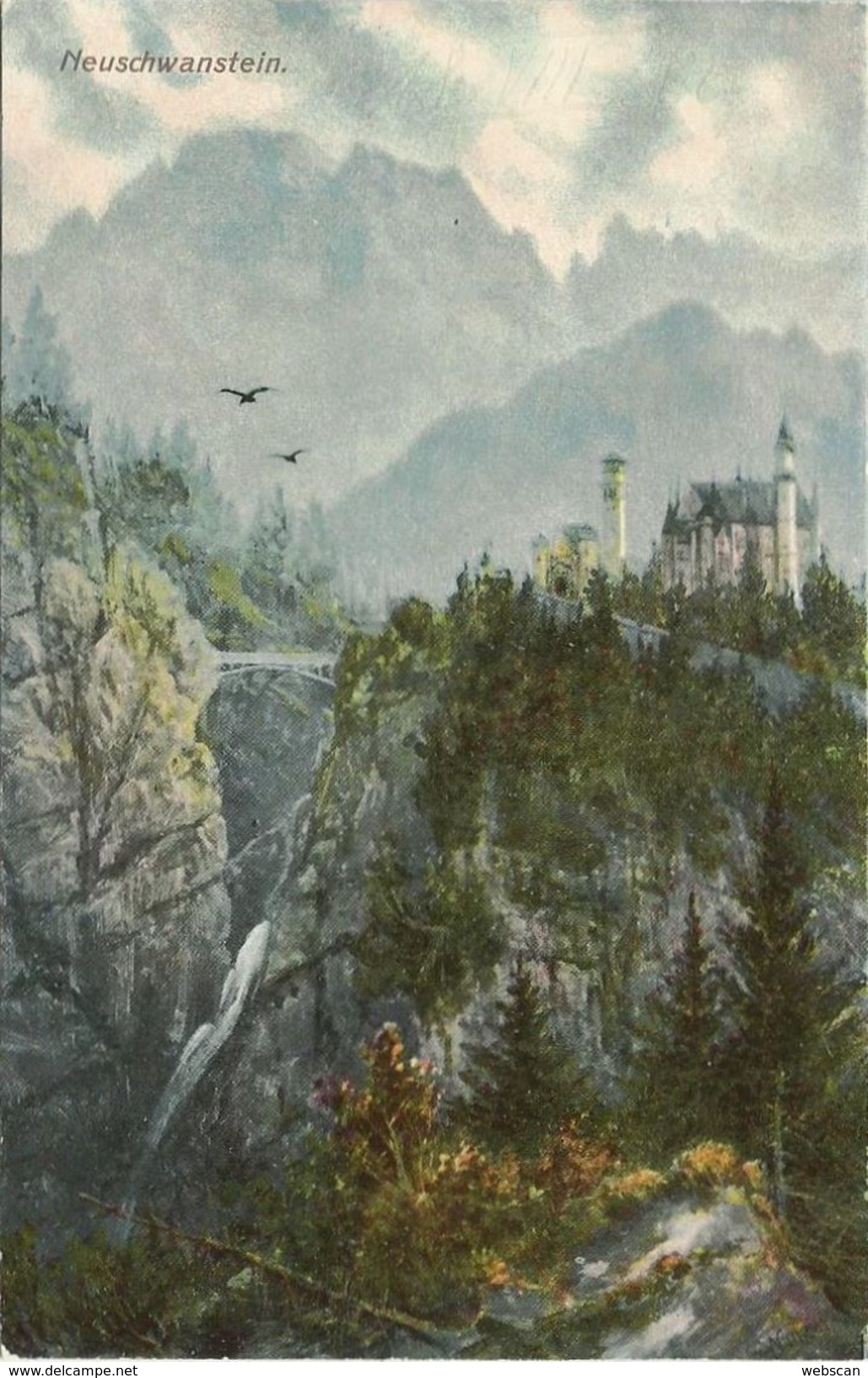 AK Schloss Neuschwanstein Bei Füssen Farblitho 1912 #84 - Châteaux