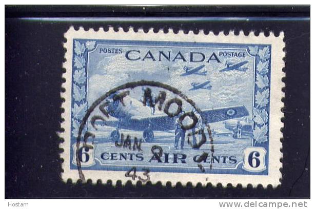 CANADA, 1942-43, USED #C7, AIR MAIL WAR ISSUE,avion Pilote - Poste Aérienne