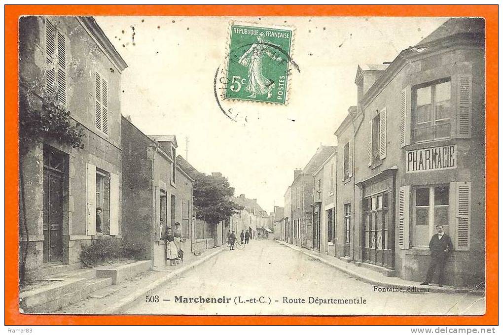 MARCHENOIR  -  Route Départementale ( Pharmacie ) / Leger Decollement Carte - Marchenoir