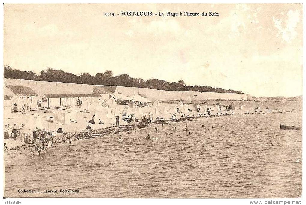 56  PORT LOUIS -   La   Plage à  L,heure Du Bain ( Voir Verso ) - Port Louis