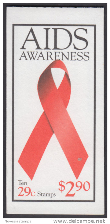 !a! USA Sc# 2806b MNH BOOKLET(10) - Aids Awareness - 1981-...