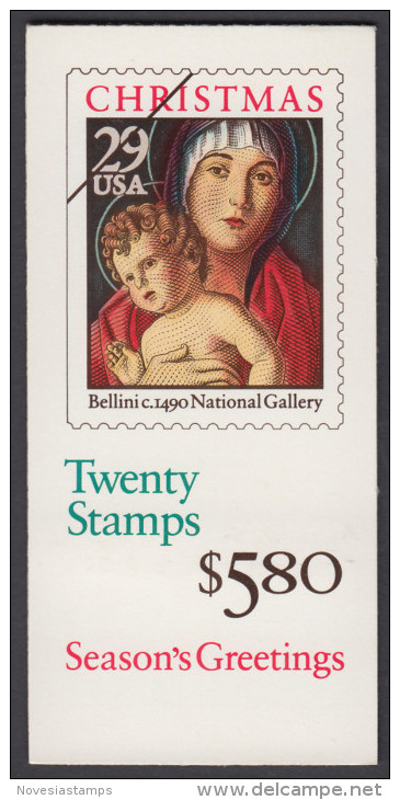 !a! USA Sc# 2710a MNH BOOKLET(20) - Madonna And Child - 3. 1981-...