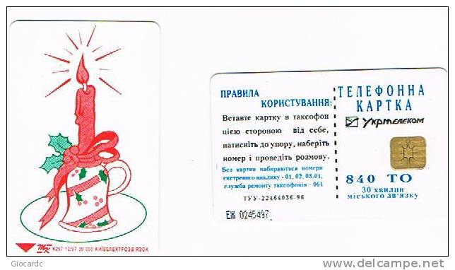 UCRAINA (UKRAINE) - UKRTELECOM CHIP - KIEV 1997 - K296  CANDLE    840 UNITS  WITH CODE       - (USED)°-RIF.6523 - Ucraina