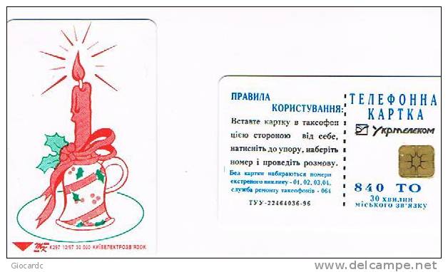 UCRAINA (UKRAINE) - UKRTELECOM CHIP - KIEV 1997 - K297  CANDLE    840 UNITS  NO CODE       - (USED)°-RIF.6524 - Ukraine