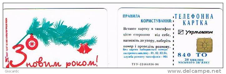 UCRAINA (UKRAINE) - UKRTELECOM CHIP - KIEV 1997 - K306  HAPPY NEW YEAR  840 UNITS NO  CODE- (USED)°-RIF.6527 - Ucraina
