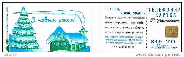 UCRAINA (UKRAINE) - UKRTELECOM CHIP - KIEV 1997 - K328  HAPPY NEW YEAR  840 UNITS   - (USED)°-RIF.6528 - Ucraina
