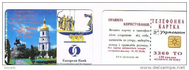 UCRAINA (UKRAINE) - UKRTELECOM CHIP - KIEV 1998 - K136 EUROPEAN BANK 3360 UNITS   - (USED)°-RIF.6539 - Ucraina